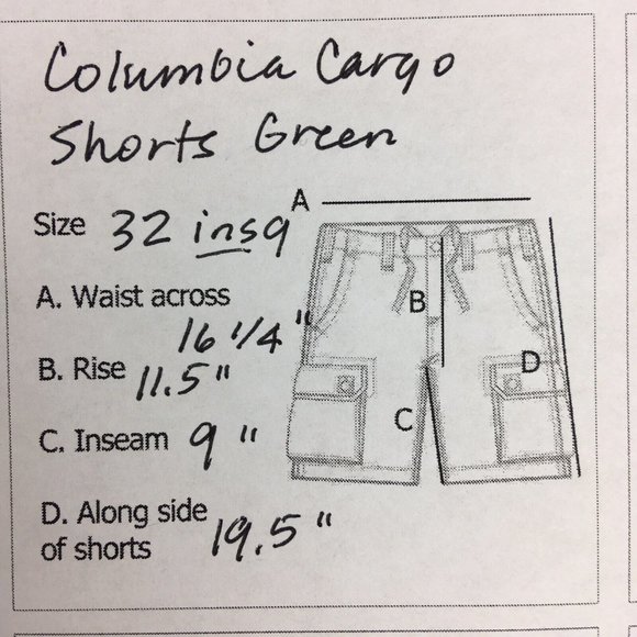 Columbia Cargo Shorts Mens 32 ins 9 Thick and Durable Zipper Pocket Trail Cotton - Picture 9 of 9